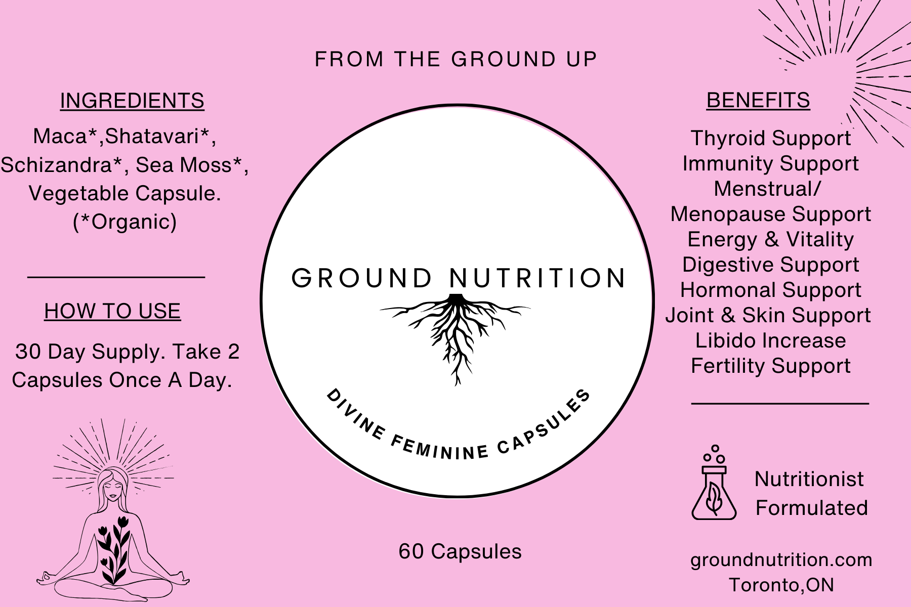 Hormone Balance Capsules | Divine Feminine Capsules | GROUND NUTRITION