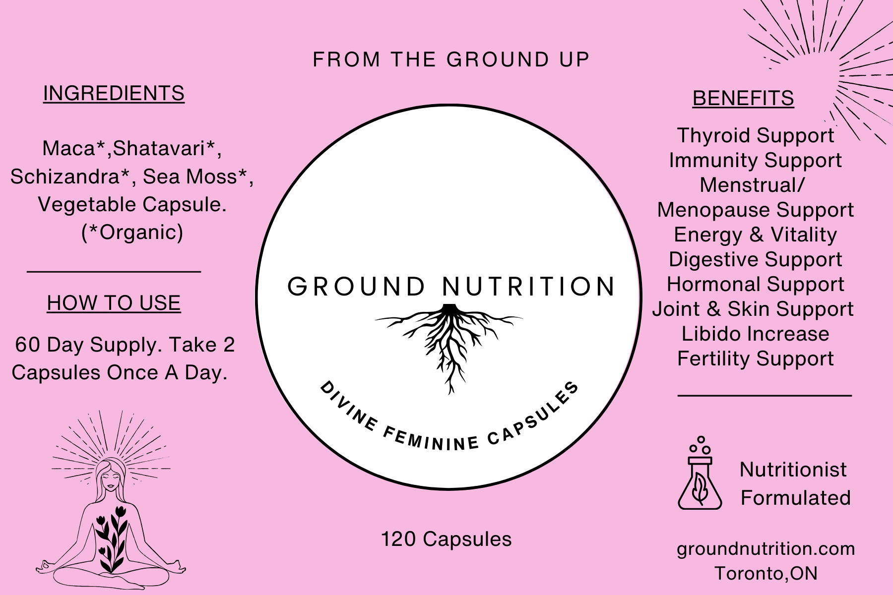 Hormone Balance Capsules | Divine Feminine Capsules | GROUND NUTRITION